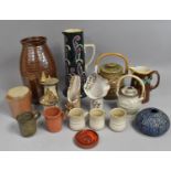 A Collection of Various Studio and Other Pottery to Comprise Large Tube Lined Decorated Jug (AF),