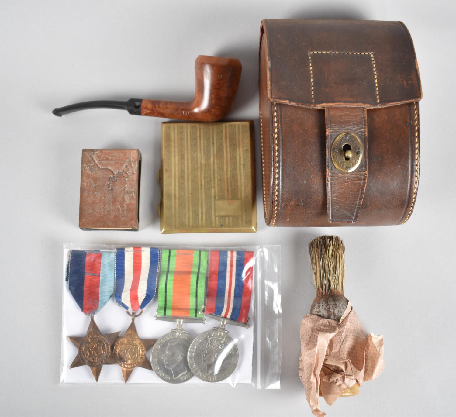 A Collection of WWII Militaria to Include Four Medals, Two Silver ARP Lapel Badges, Mother of