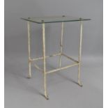 A Glass Top Iron Based Table, 51cm high