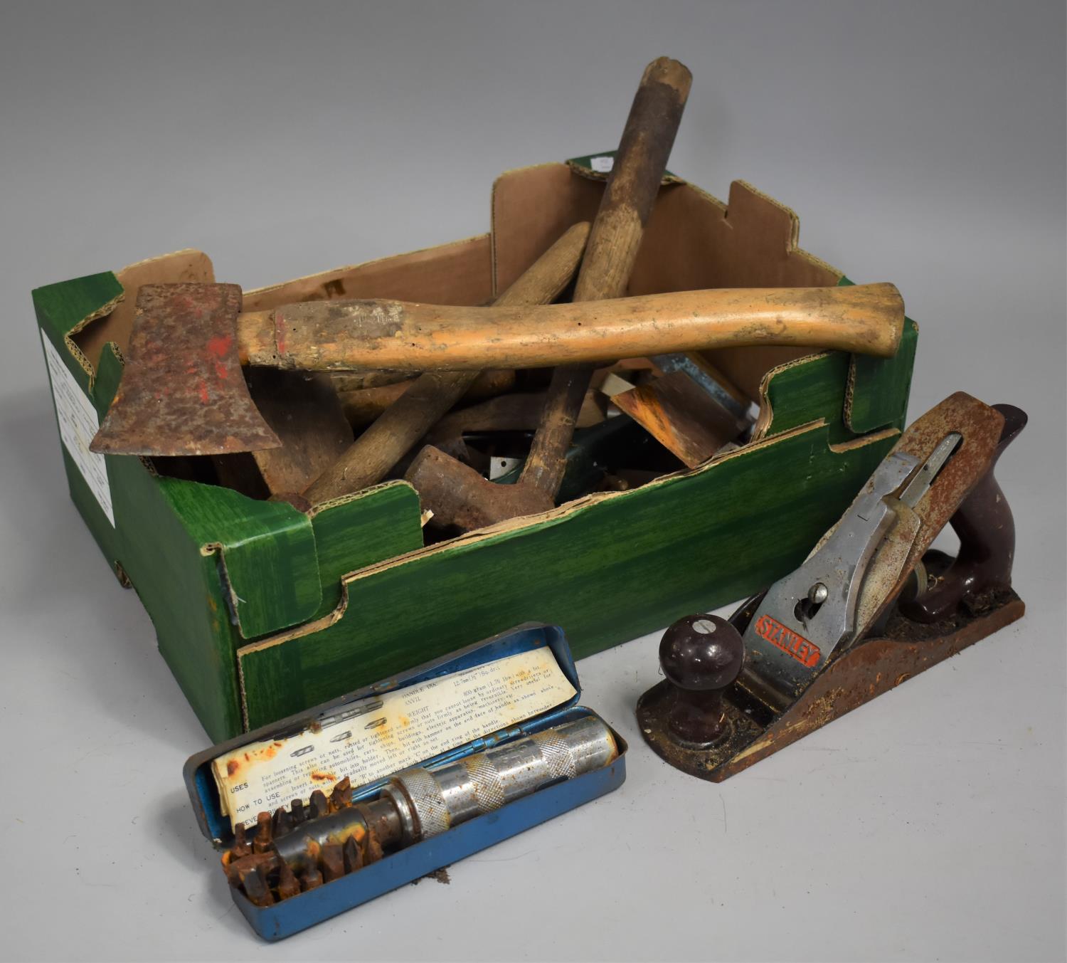 A Collection of Various Tools to comprise Stanley Plane, Axe etc