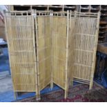 Two Mid 20th Century Bamboo Three Panel Modesty Screens