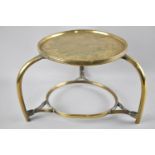 A Late 19tgh/Early 20th Century Circular Brass Two Tier Stand, 20cms Diameter and 18cms High