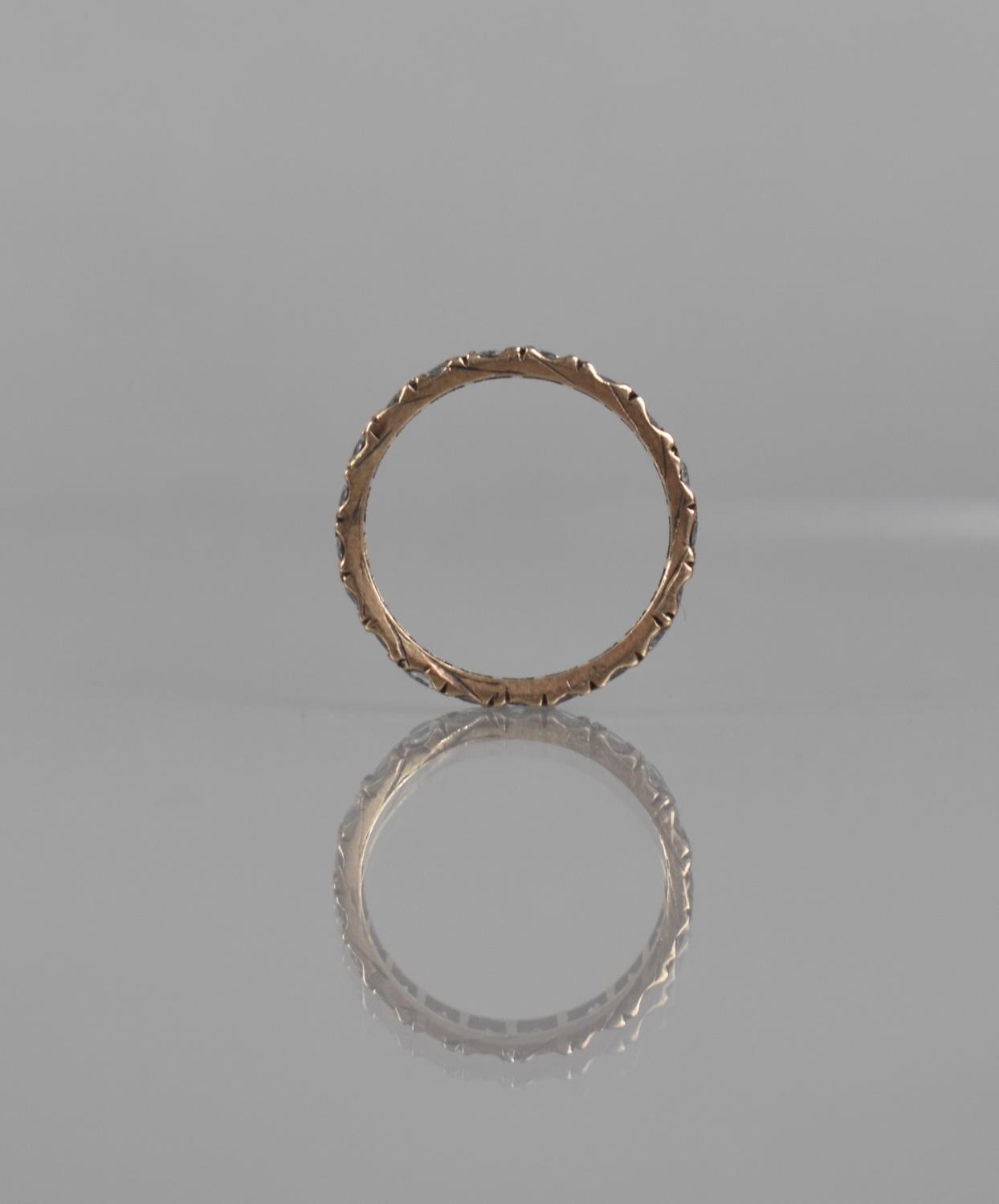 A 9ct Gold and White Sapphire Edwardian Eternity Ring Each Old Cut Stone Approx 2mm Diameter, Size - Image 3 of 3