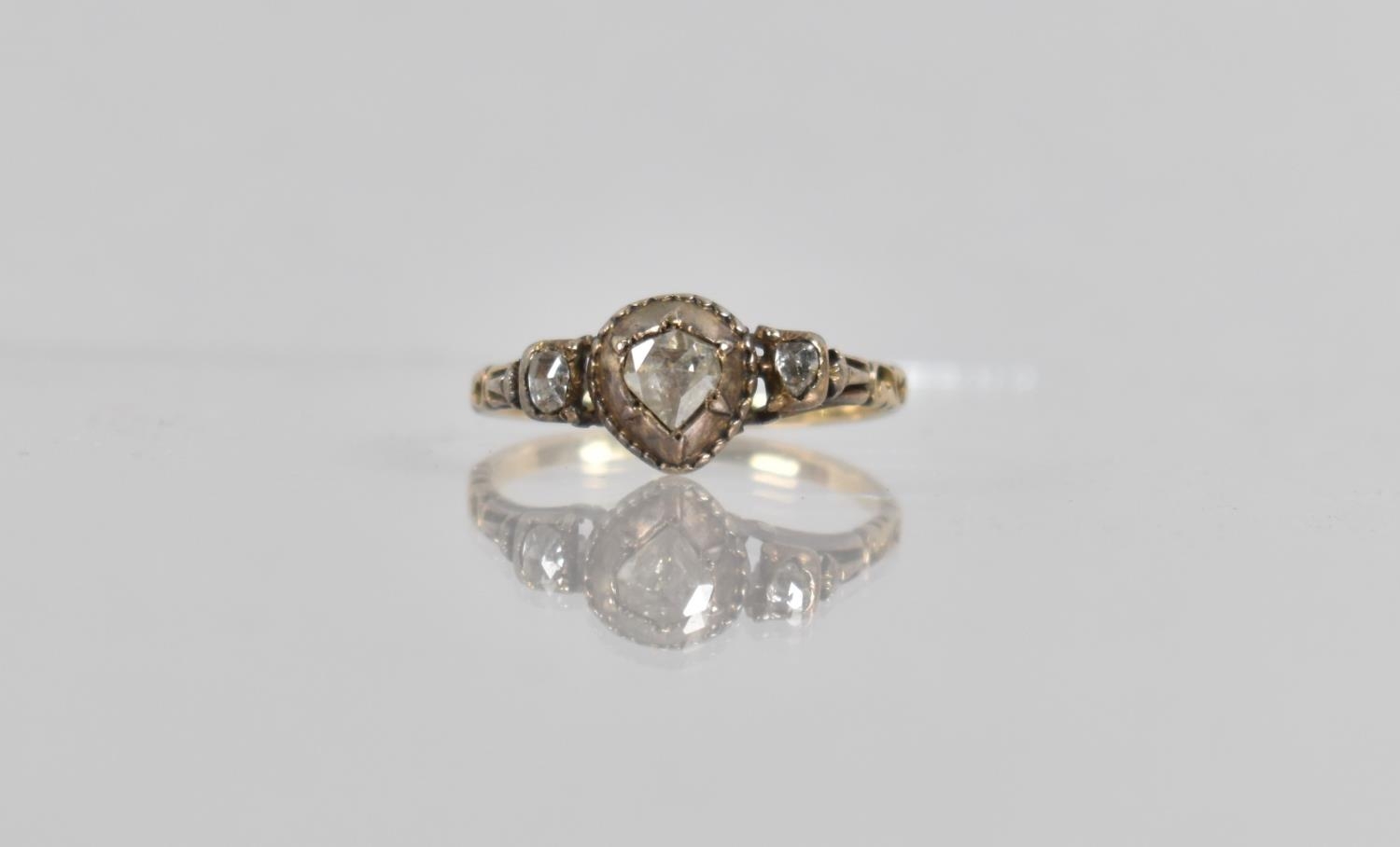 An Early/Mid 19th Century Diamond Ring, Centre Rose Cut Diamond (4mm by 5mm Max Approx), Collet