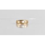 A 9ct Gold and Pearl Ladies Dress Ring, Pearl Measuring 3.5mm Diameter in a Rubover Mount to Band