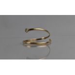 A 9ct Gold and White Stone Mounted Bangle, Twisted Design and with Bezel Set White Stone