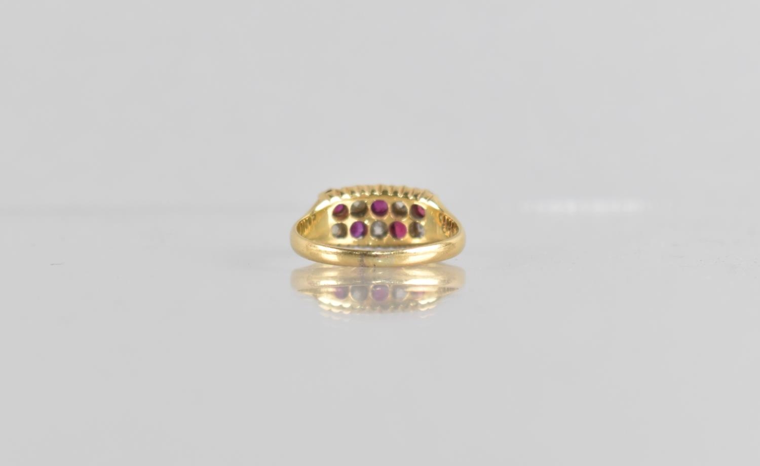 A Late 19th Century 18ct Gold, Diamond and Ruby Panel Cluster Ring, Chequerboard Design with Five - Image 4 of 4