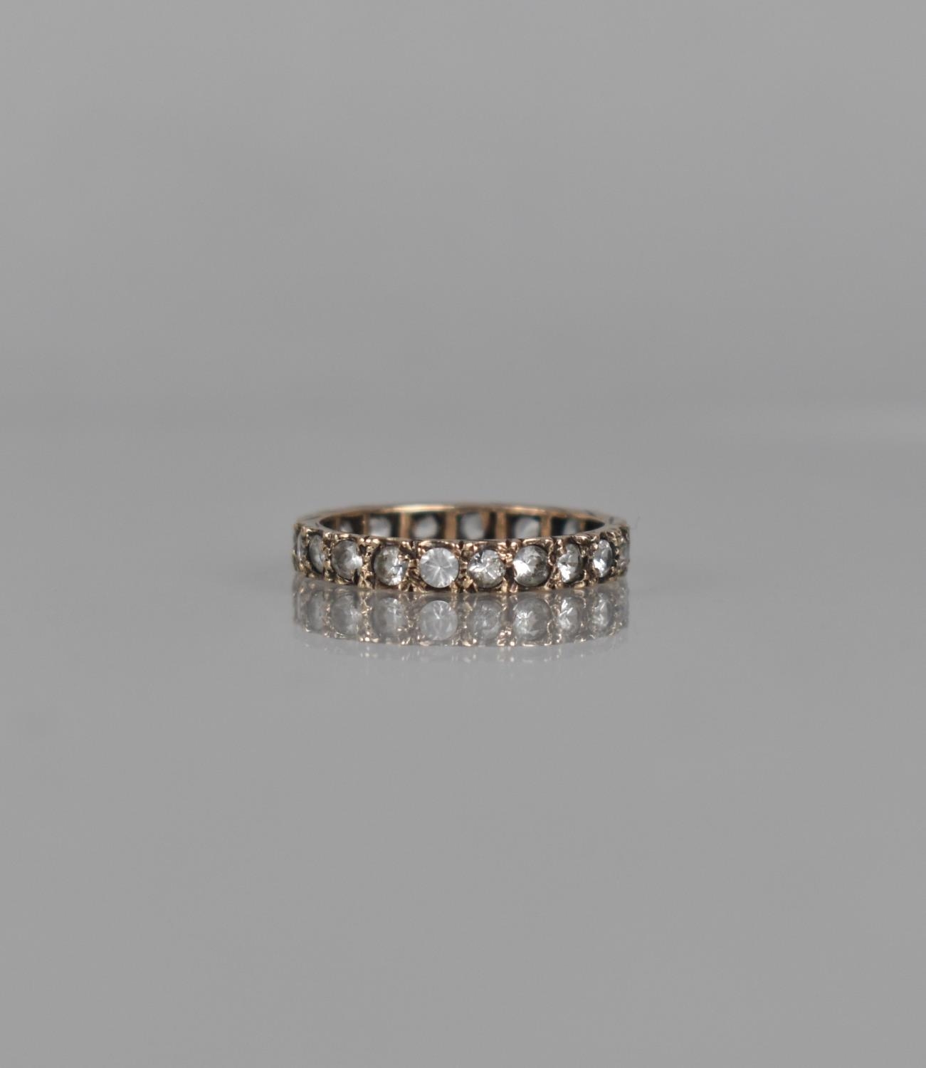 A 9ct Gold and White Sapphire Edwardian Eternity Ring Each Old Cut Stone Approx 2mm Diameter, Size - Image 2 of 3