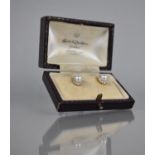 A Pair of Diamond and Pearl Cluster Stud Earrings, Central White Pearl Approx 6mm Diameter, Set in