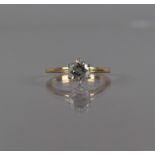 An 18ct Gold and Diamond Solitaire Ring, Centre Round Brilliant Cut Stone Approx 1ct, Measuring