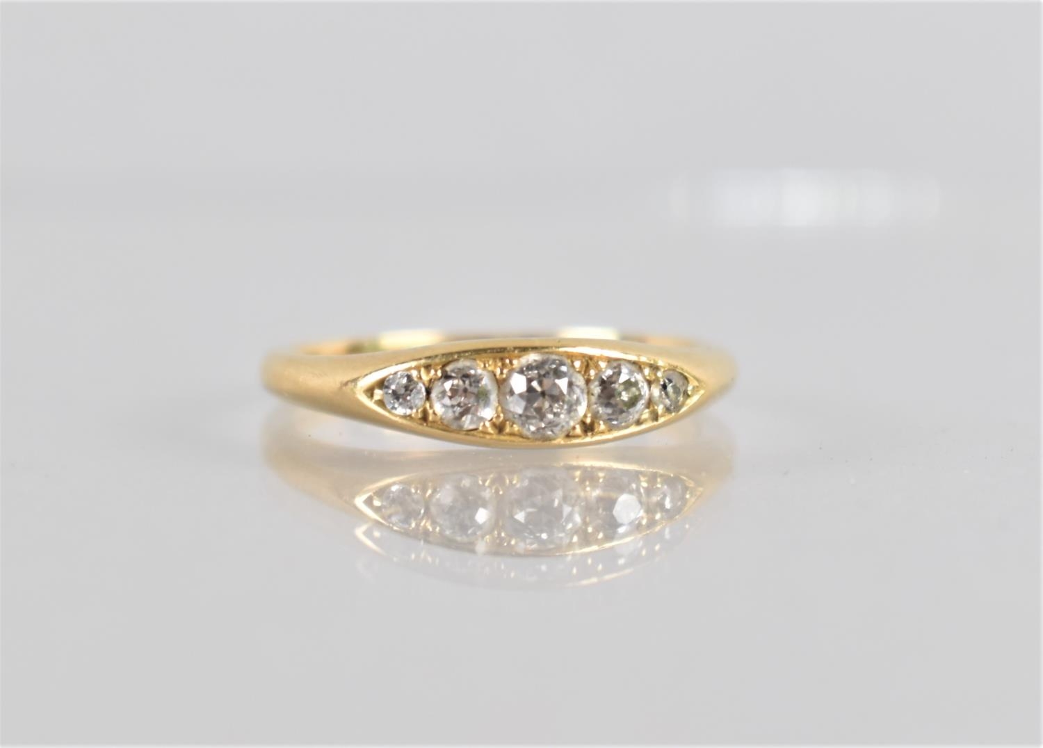 A Late 19th/Early 20th Century Diamond and 18ct Gold Five Stone Ladies Dress Ring, Centre Old