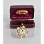 A Late 19th/Early 20th Century 15ct Gold, Ruby and Opal Pendant/Brooch, Central Old Round Cut