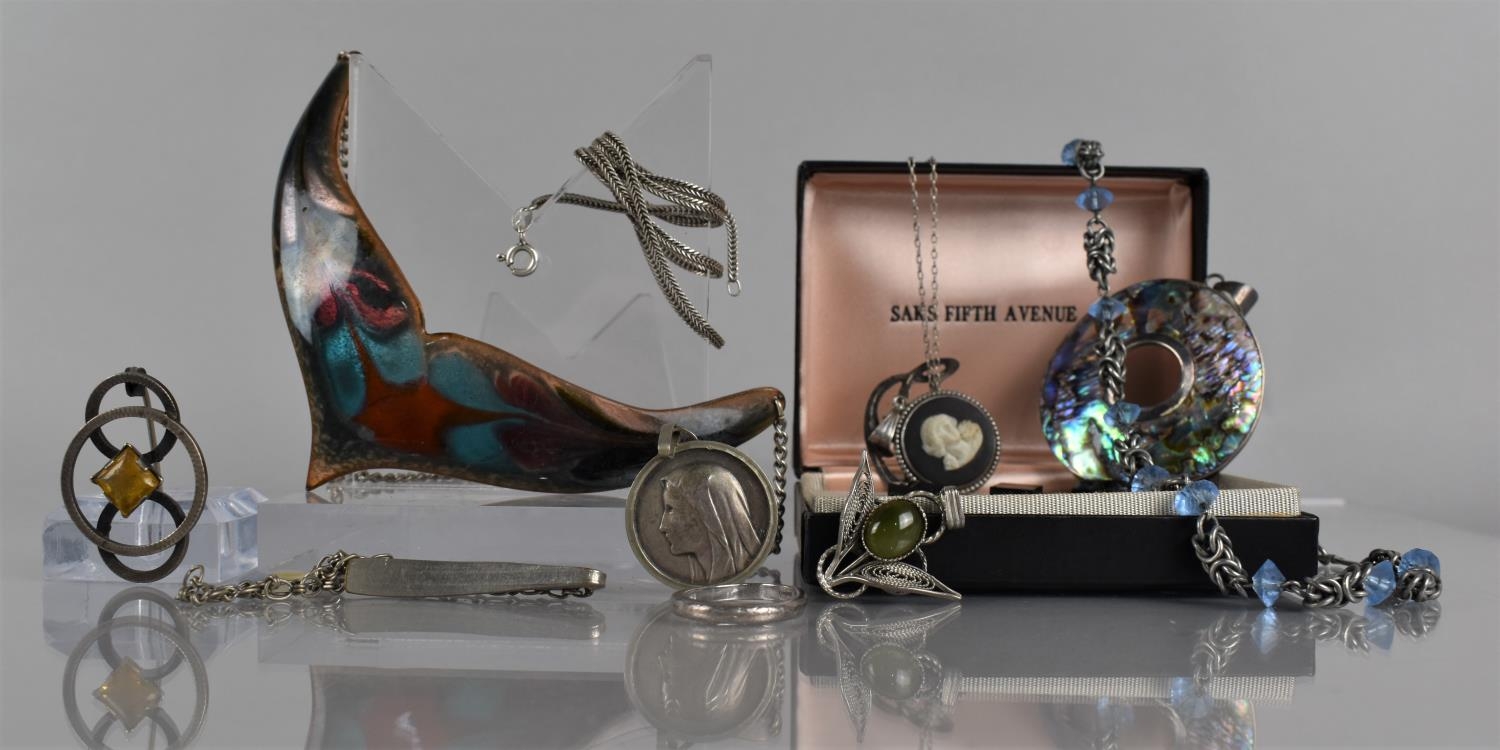 A Collection of Various Vintage Jewellery to include Signed White Metal Pendant for Lourdes, Black - Image 2 of 2