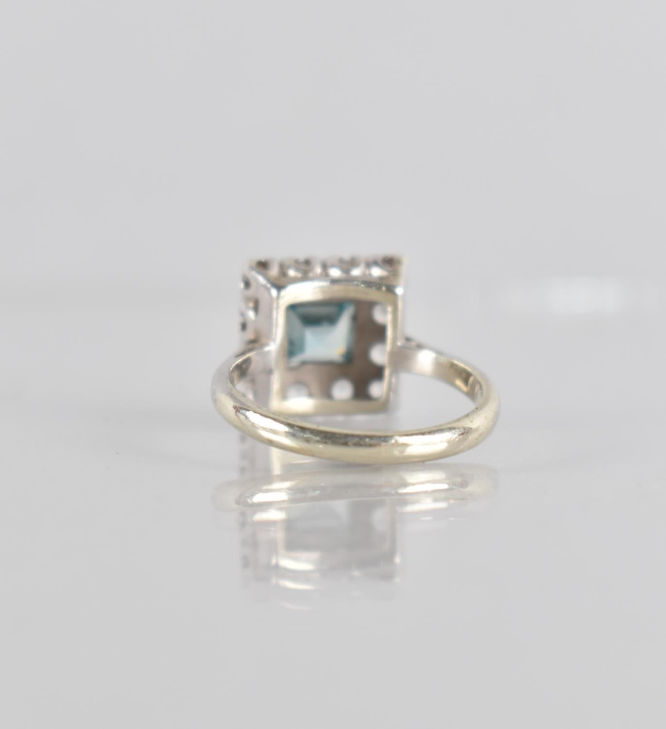 An Early to Mid 20th Century 9ct Gold and Sapphire Cluster Ring, Pale Blue Centre Sapphire Stone 5. - Image 2 of 2