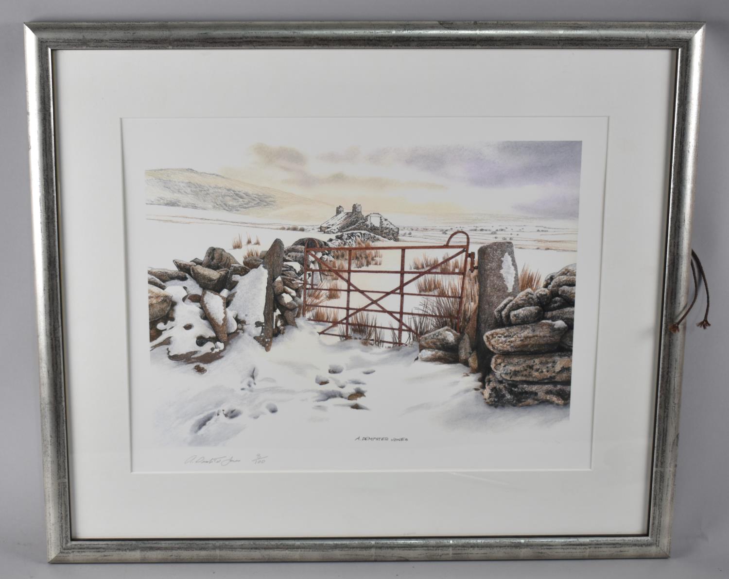 A Framed Limited Edition Dempster Jones Print, Maen y Caseg, 8/100, 42x30cm