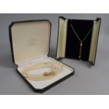 A Gilt Metal Napier Necklace in Beaverbrook Case Together with a Victoria Faux Pearl Necklace with