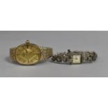 A Ladies Silver and Marcasite Dress Watch together with a Silver Gilt Rotary Wrist Watch