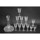 A Thomas Webb Ships Decanter together with A Collection of Edinburgh Crystal Sherries and Wines