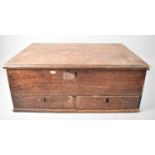 A 19th Century Mahogany Work Box with Hinged Lid and Two Base Drawers-In Need if Some Restoration,