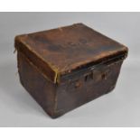A Late 19th Century Leather Case, Hinged Lid Monogrammed HCD, 43cms Wide