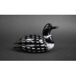 A Glass Paperweight in the Form of a Duck, 13cms Wide