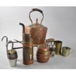 A Collection of Various Metalwares to include Copper Kettle, Brass Range Kettle Stand, Copper and