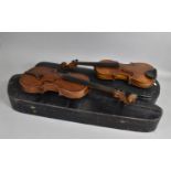 Two Violins with Cases, In Need of Restoration