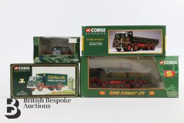 Six Corgi die-cast Eddie Stobart vehicles 29103 Guy Invincible 8 Wheel Platform Lorry, limited