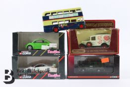 Corgi die-cast Classic vehicles, including 03701 Porsche 356 Soft Top, 04101 TR3A Open Top, 02401