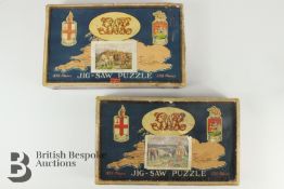 2 GWR boxed vintage jigsaw puzzles, includes King Arthur on Dartmoor and Vikings Landing at St. Ives