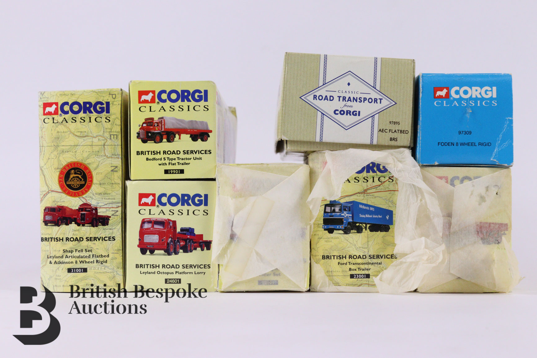 Collection of Corgi Classics British Road Services, includes 23001 Four Transcontinental Box Trailer - Image 3 of 4