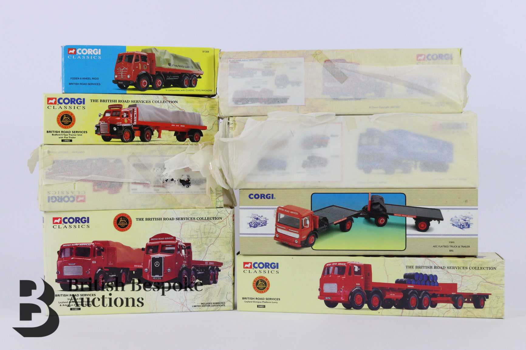 Collection of Corgi Classics British Road Services, includes 23001 Four Transcontinental Box Trailer - Image 4 of 4