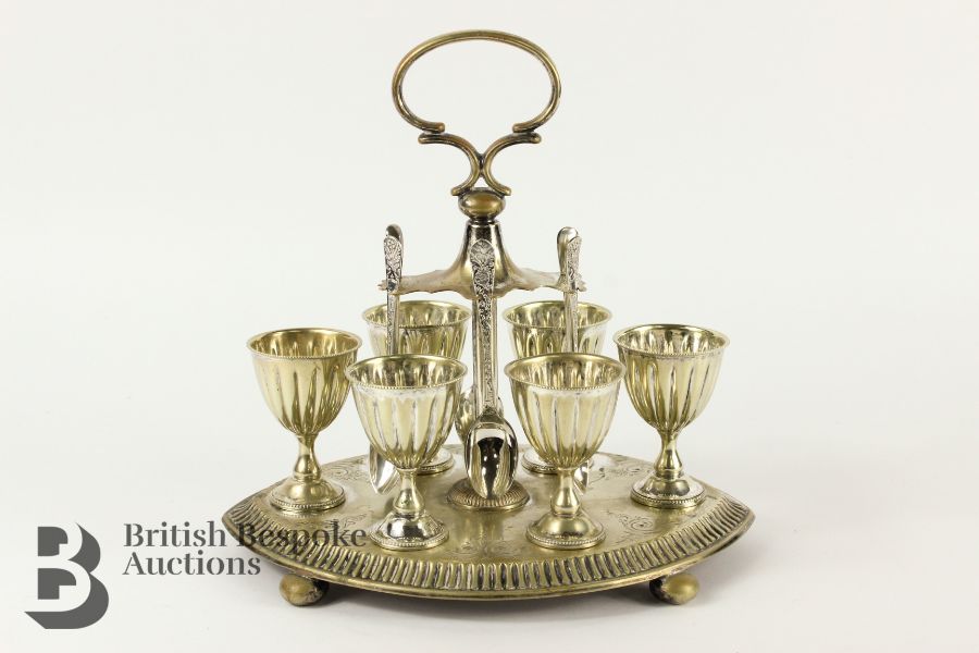 Victorian Silver Plated Egg Cup Holder - Image 5 of 5