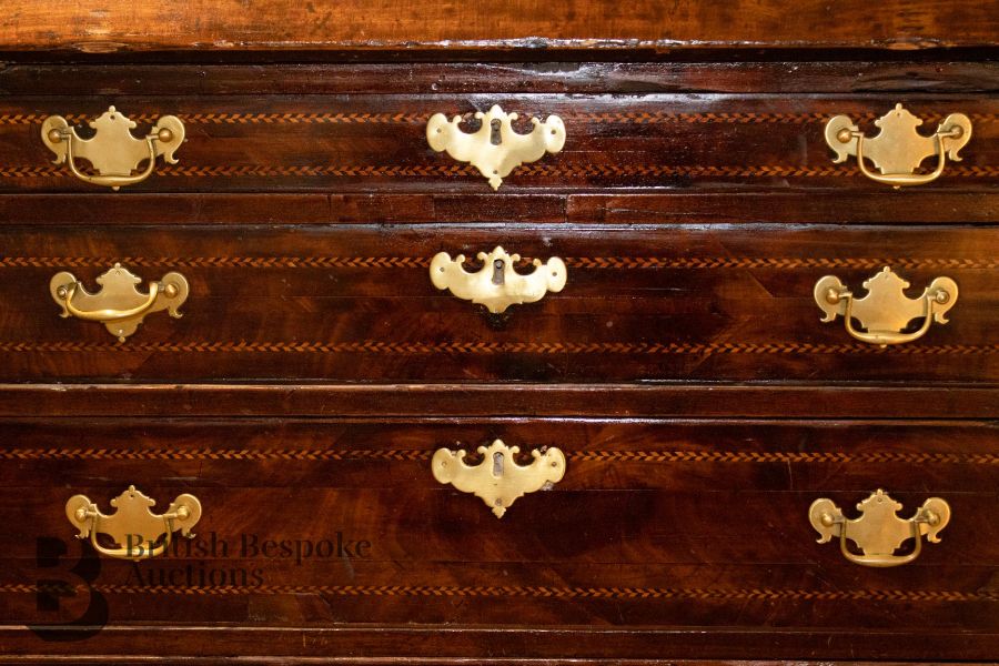 Sir Robert Peel - Georgian Mahogany Drop Front Bureau - Image 3 of 4