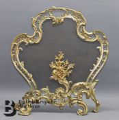 Louis XVI-Style Brass Fire Screen