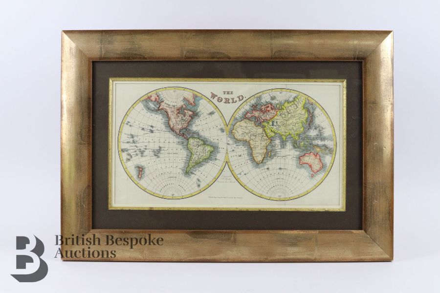 19th Century Copper Plate Engraving - World Map