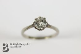 18ct Yellow Gold and Old-Cut Solitaire Diamond Ring