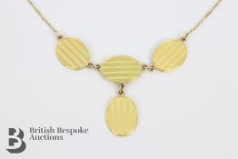 18ct Yellow Gold Cufflink Necklace