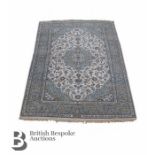 Persian Fine Kashan Floral Blue Carpet