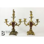 Pair of 19th Century Ormulu Twin Candelabra