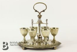 Victorian Silver Plated Egg Cup Holder