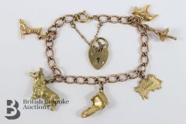 9ct Rose Gold Charm Bracelet