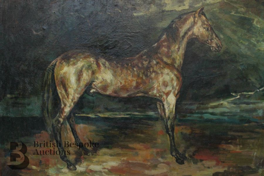 Untitled Equine Oil on Canvas - Image 2 of 5