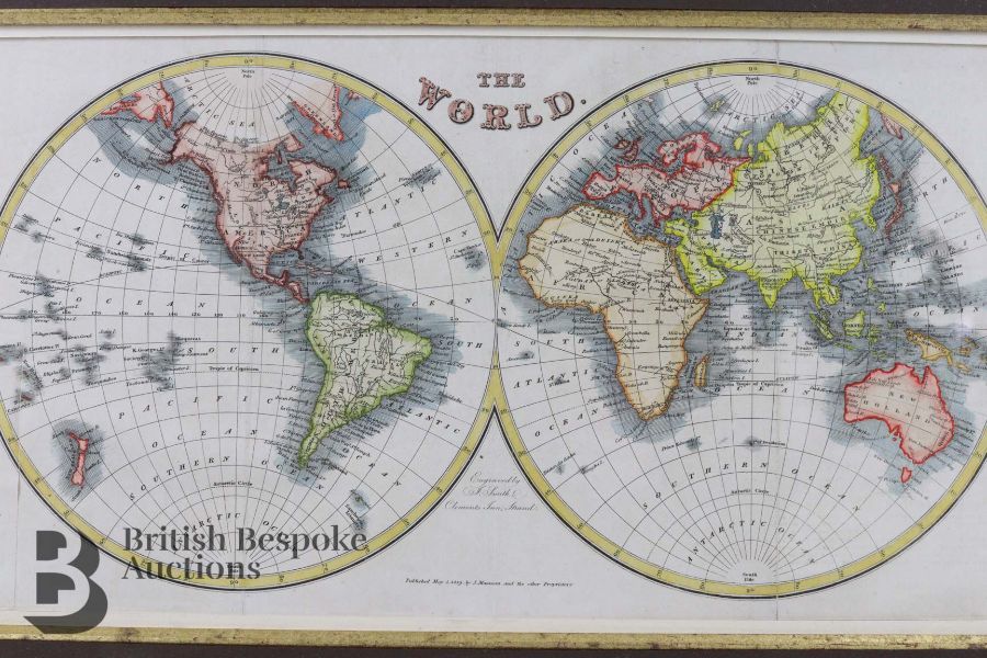 19th Century Copper Plate Engraving - World Map - Image 2 of 2