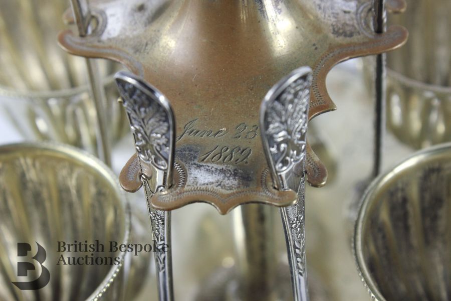 Victorian Silver Plated Egg Cup Holder - Image 3 of 5