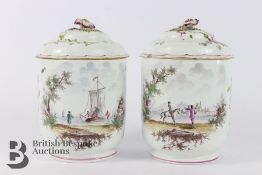 Pair of Early 19th Century French Porcelain Bowls and Covers
