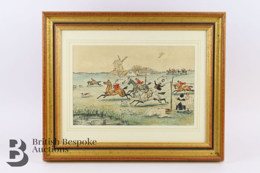 Circa 1920 Watercolour Hunting Scene