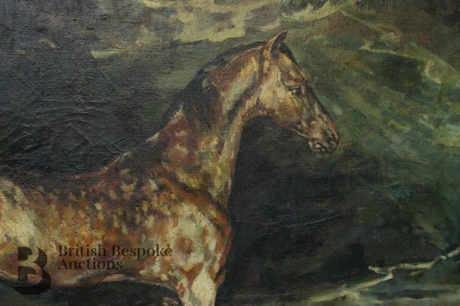 Untitled Equine Oil on Canvas - Image 3 of 5