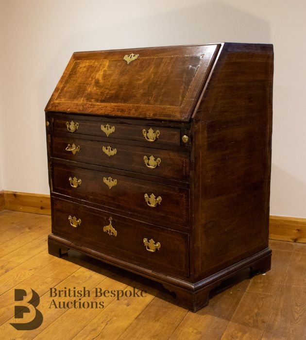 Sir Robert Peel - Georgian Mahogany Drop Front Bureau - Image 2 of 4