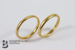 Two 22ct Yellow Gold Wedding Bands